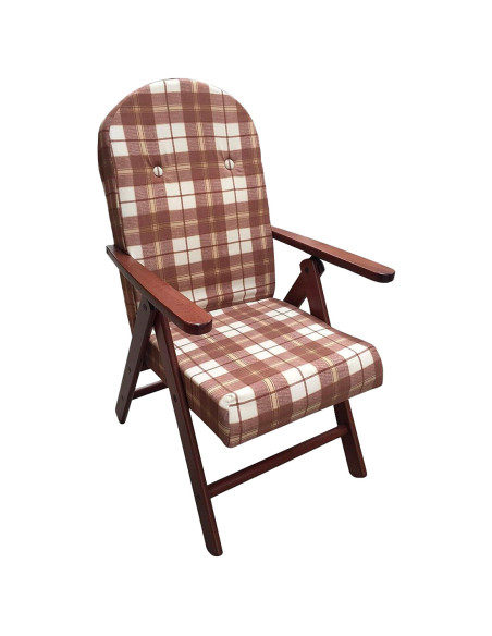 Sillón de Madera MASLEGNO AMALFI Sillón Reclinable Cojín Acolchado 108x65x60