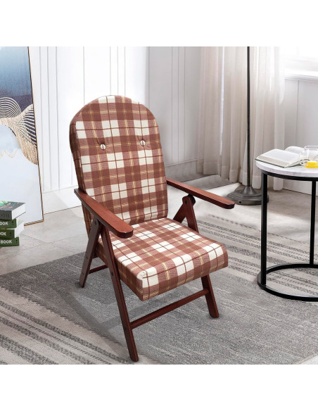 Sillón de Madera MASLEGNO AMALFI Sillón Reclinable Cojín Acolchado 108x65x60