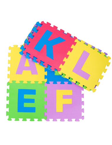 Tapete rompecabezas para niños, 10 piezas ensamblables, con letras 29.5x29.5 cm