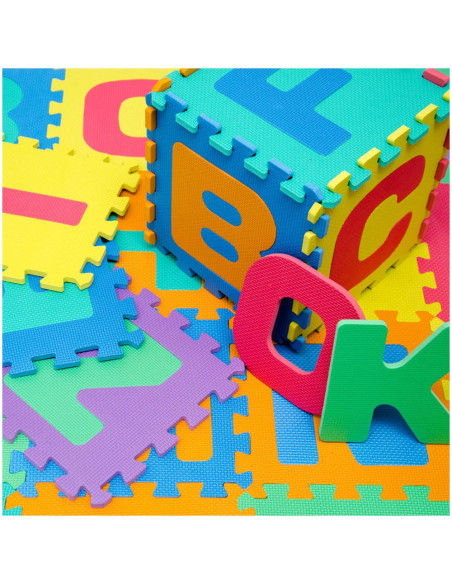 Tapete rompecabezas para niños, 10 piezas ensamblables, con letras 29.5x29.5 cm