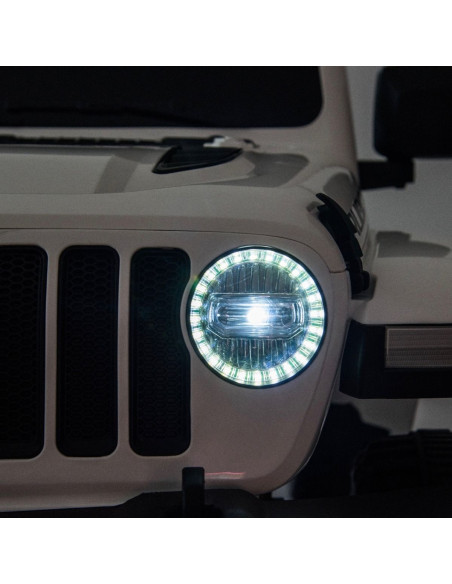 Jeep Wrangler niños 12V BIPOSTO control remoto luces y sonidos Pantalla MP4