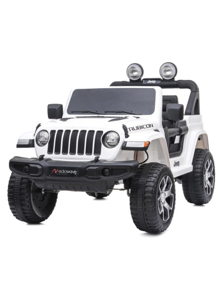 Jeep Wrangler niños 12V BIPOSTO control remoto luces y sonidos Pantalla MP4