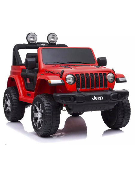 Jeep Wrangler niños 12V BIPOSTO control remoto luces y sonidos Pantalla MP4
