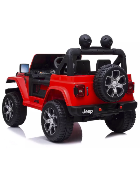 Jeep Wrangler niños 12V BIPOSTO control remoto luces y sonidos Pantalla MP4