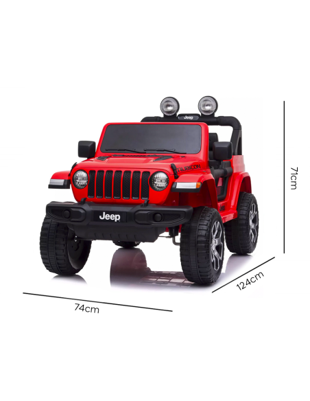 Jeep Wrangler niños 12V BIPOSTO control remoto luces y sonidos Pantalla MP4