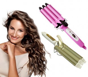 Ondulador de pelo con recubrimiento de cerámica (40 W) color rosa - TRIFERRO