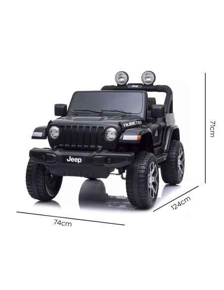 Jeep Wrangler niños 12V BIPOSTO control remoto luces y sonidos Pantalla MP4