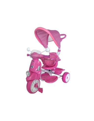 Triciclo para Niños Trico Deluxe LT917 Asiento Giratorio Luces y Sonidos Parasol