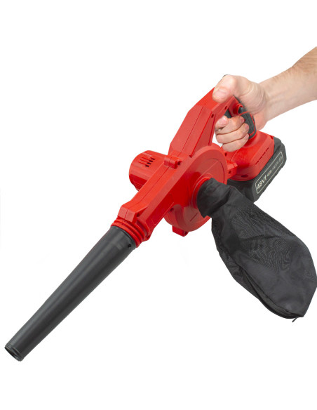 Soplador Aspirador a Batería Inalámbrico Recargable de 18V con Bolsa