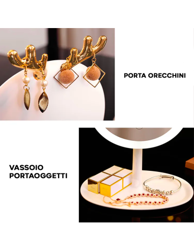 Espejo Porta Joyas de Maquillaje Cosmético con...