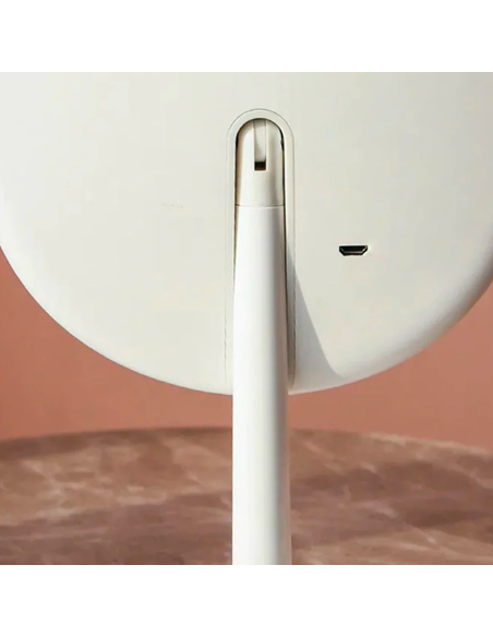 Espejo Porta Joyas de Maquillaje Cosmético con Luz LED Táctil Recargable de Mesa