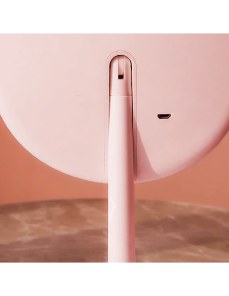 Espejo Porta Joyas de Maquillaje Cosmético con Luz LED Táctil Recargable de Mesa