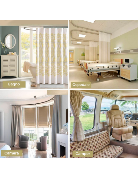 Riel flexible de cortinaPVC 5 mt Plegable y Deslizable Divisor para Habitaciones