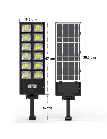 Farola Solar 1000 lúmenes con Sensor de Movimiento y Control Remoto IP65 W789B-6