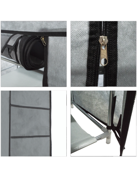 Zapatero Ahorra Espacio con 7 Estantes de Tela TNT y Estructura de Acero Modular