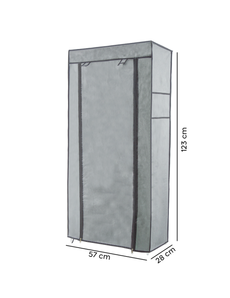 Zapatero Ahorra Espacio con 7 Estantes de Tela TNT y Estructura de Acero Modular