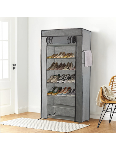 Zapatero Ahorra Espacio con 7 Estantes de Tela...