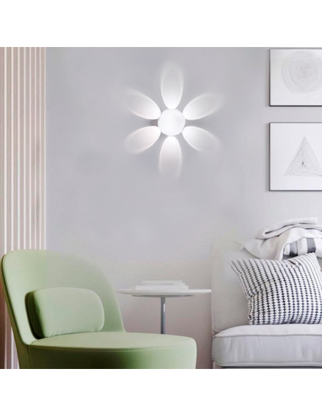 Aplique de Pared Redondo con 6 LED 18W Iluminación Interior Diseño Moderno