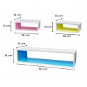 Estanterías de diferentes colores hechas de madera lacada (Set 3 piezas) - Muebles para el hogar Estanterías de diferentes colores hechas de madera lacada (Set 3 piezas) - Muebles para el hogar