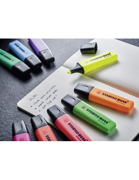 Marcadores STABILO BOSS ORIGINAL Juego de 15 Colores Variados 9 Neón + 6 Pastel