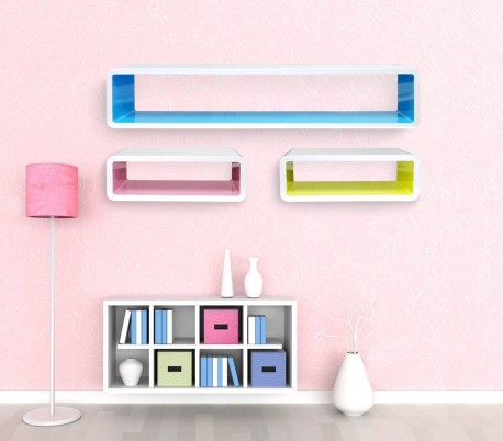 Estanterías de diferentes colores hechas de madera lacada (Set 3 piezas) - Muebles para el hogar