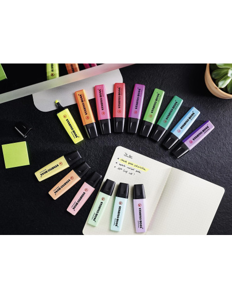 Marcadores STABILO BOSS ORIGINAL Juego de 15 Colores Variados 9 Neón + 6 Pastel