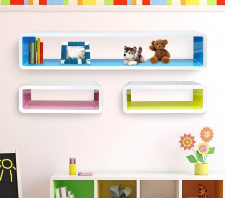 Estanterías de diferentes colores hechas de madera lacada (Set 3 piezas) - Muebles para el hogar