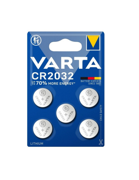 Blíster de 5 pilas de litio Varta CR2032 Pilas de botón 3V 230 mAh en acero