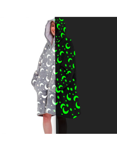 Manta con mangas extragrandes en polar gris...