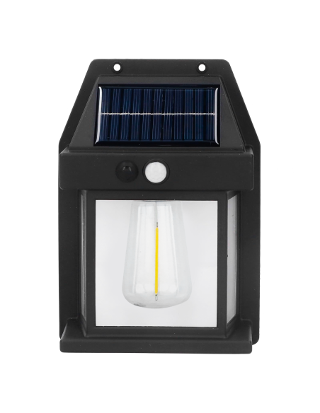 Lámpara Solar Recargable Pared Exterior BK-888D Luz Cálida y Sensor Movimiento