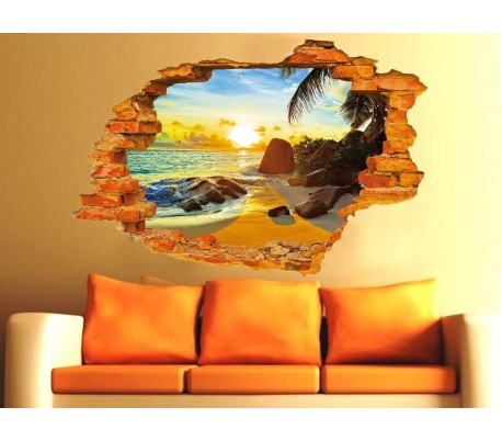 Vinilo 3D con efecto hiperrealista y motivo de FONDO DEL MAR (70 x 100 cm) - Decoración del hogar