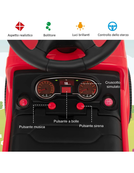 Camión Eléctrico para Niños LT949 Camión de Bomberos 6V con Burbujas y Luces LED