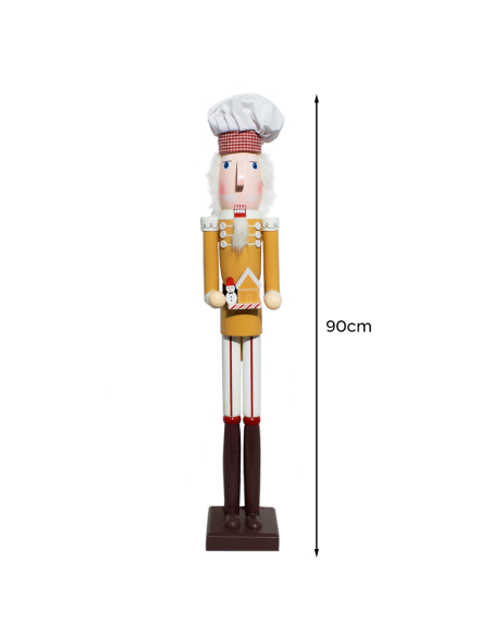 Soldado Cascanueces Chef 90cm 433046 Decoraciones de Navidad con Mazapán
