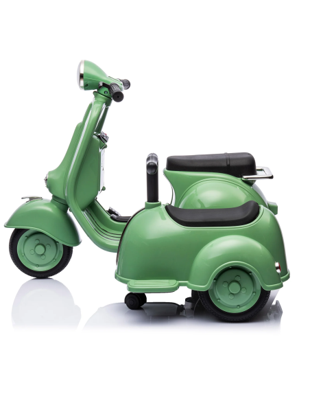 Moto Eléctrica para Niños LT958 Vespa con Sidecar Pequeño 6V, Luces LED y Sonido