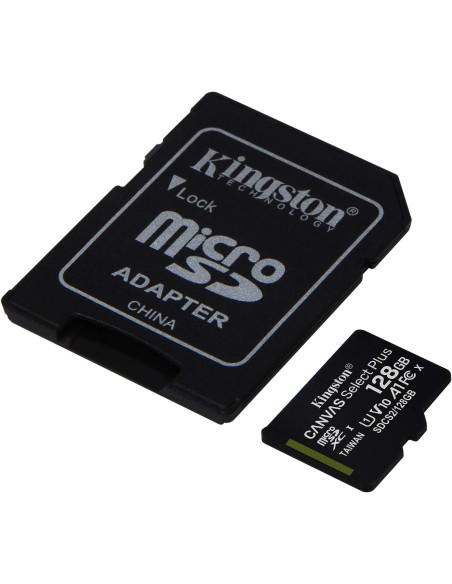 Kingston Canvas Select Plus SDCS2/128GB Tarjeta MicroSD Clase 10 y Adaptador SD