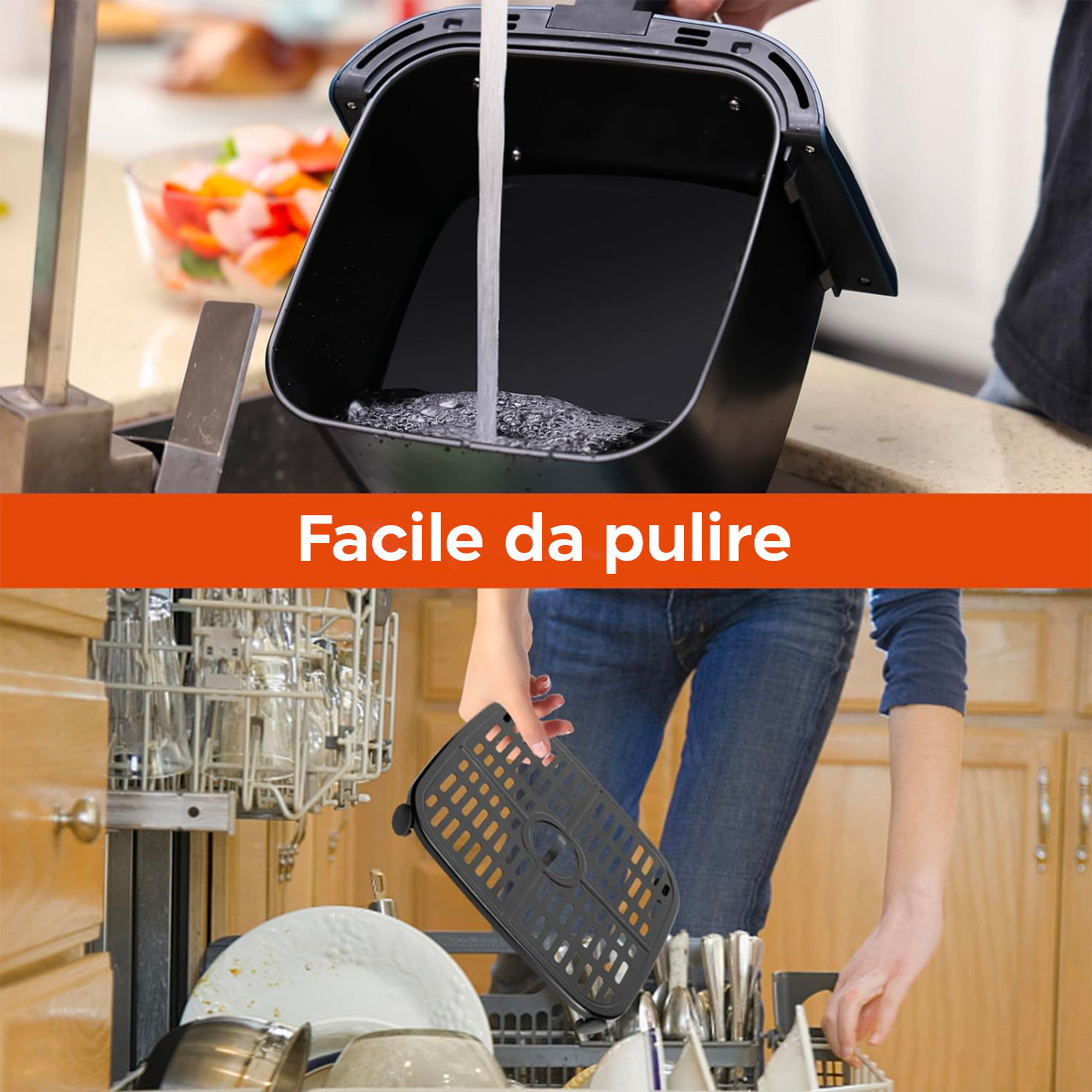 Freidora de Aire 1600W JCFA-501AP Capacidad 7,5 lt 200° con Vidrio Transparente - Imagen 14 de 21