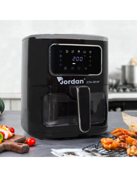 Freidora de Aire 1600W JCFA-501AP Capacidad 7,5 lt 200° con Vidrio Transparente