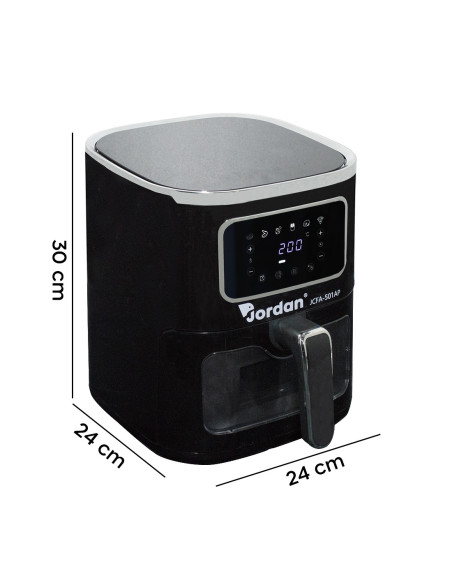 Freidora de Aire 1600W JCFA-501AP Capacidad 7,5 lt 200° con Vidrio Transparente