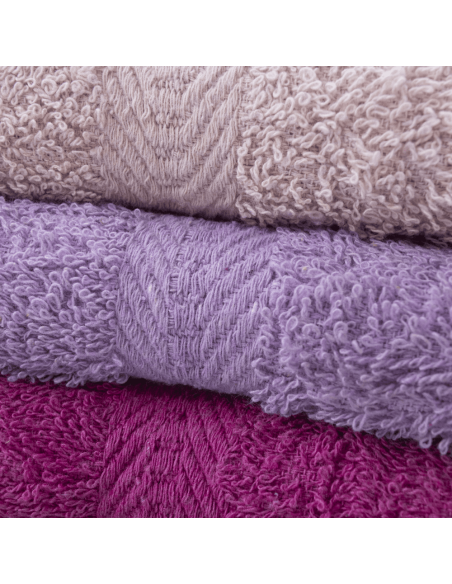 Juego de Toallas de Baño 3+3 Cara + Invitado en Colores Sólidos 100% Algodón