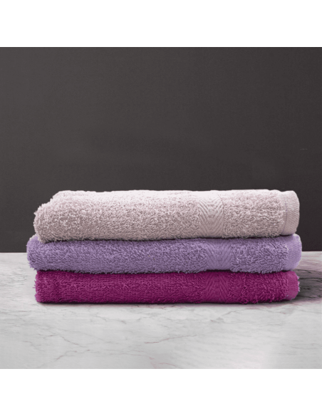 Juego de Toallas de Baño 3+3 Cara + Invitado en Colores Sólidos 100% Algodón