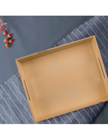 Pack 3 Bandejas de Madera Natural con Asas...