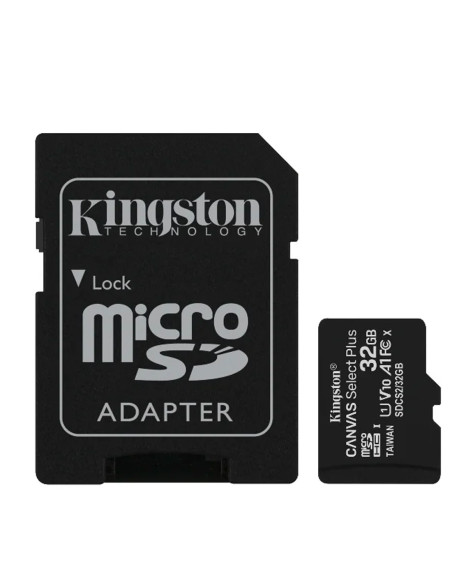 Tarjeta MicroSD Kingston Canvas Select Plus SDCS2/32GB Clase 10 con Adaptador SD