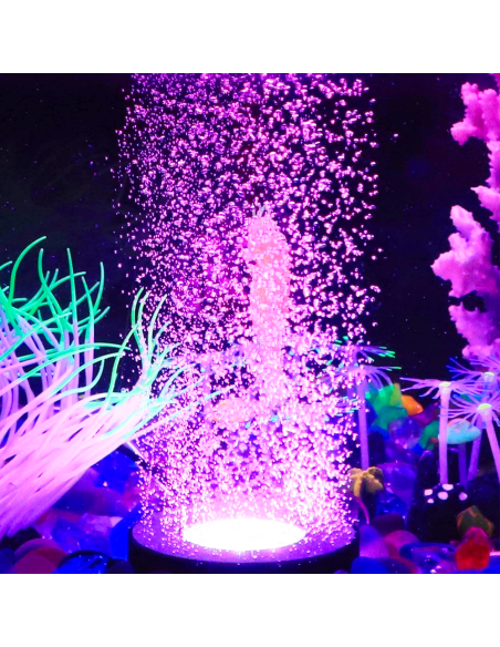 Lámpara acuario con burbujas LED RGB Iluminación subacuática Conexión de ventosa