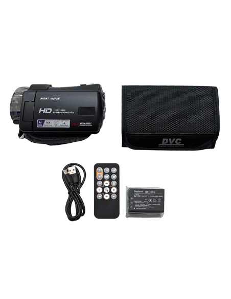 Cámara Video Digital 20 Mega Píxeles Full HD Zoom 16X con Visión Nocturna