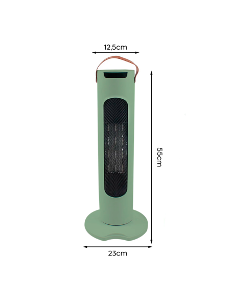 Estufa Eléctrica 2000W Columna Display Digital Tecla Táctil con Control Remoto