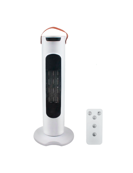 Estufa Eléctrica 2000W Columna Display Digital Tecla Táctil con Control Remoto