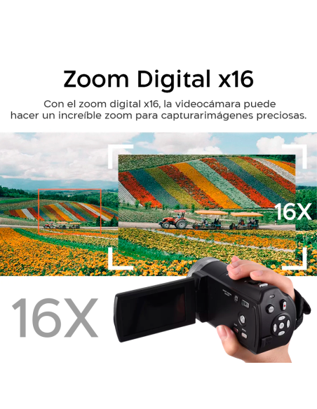 Cámara Video Digital 20 Mega Píxeles Full HD Zoom 16X con Visión Nocturna
