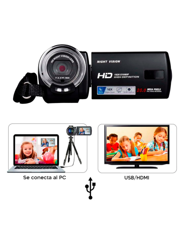 Cámara Video Digital 20 Mega Píxeles Full HD...