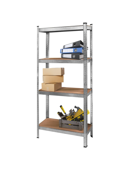 Estantería metálica 4 estantes Capacidad 280kg H173x75x30 cm Estantes Ajustables