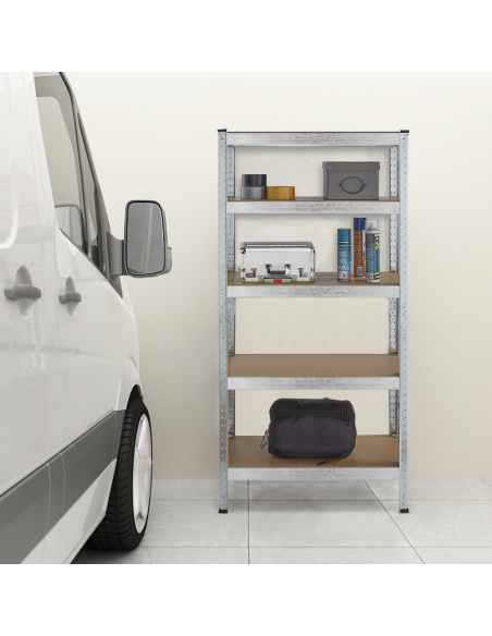 Estantería metálica 4 estantes Capacidad 280kg H173x75x30 cm Estantes Ajustables